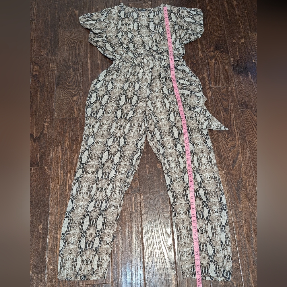 Venus Snake Print Jumpsuit Wrap Top - Picture 5 of 5
